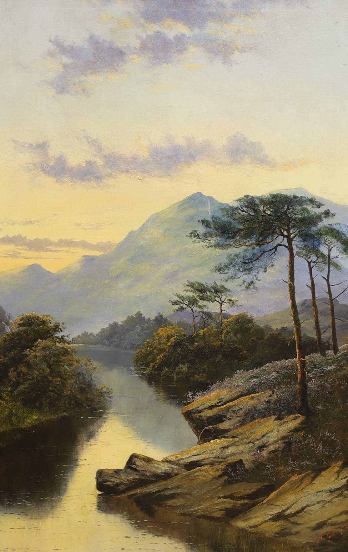 Francis Thomas Carter (1853-1907), oil on canvas, Lakeland scene, signed, details verso, 90 x 59cm, ornate gilt framed